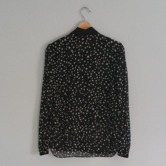 RED Saks Fifth Avenue Sheer Shirt Size Small - Picture 2 of 8